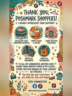 List Closed --- SHOPPER APPRICIATION SHARES - Thank You Poshmark Shoppers! ♥️♥️